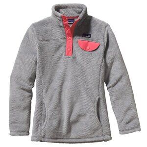 Patagonia Women's Girls' Re-Tool Snap-T Pullover in Tailored Grey Nickel X-Dye